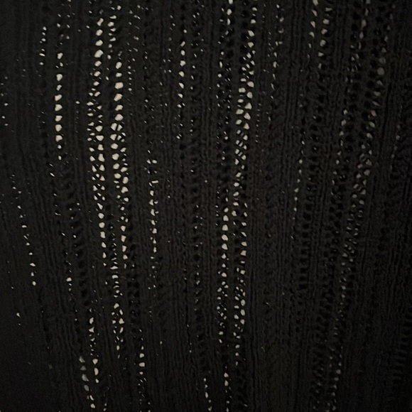 Michael Stars Black Knit Summer Sweater. LS. Lace up collar. SzM EUC. Lagenlook - Picture 8 of 8